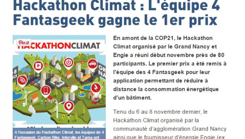 Résultats du Hackathon Climat dans le Monde Informatique