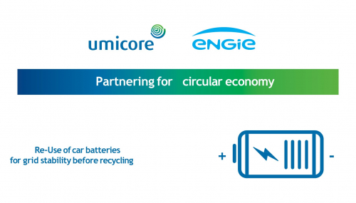 Energy storage with second life batteries by ENGIE and Umicore