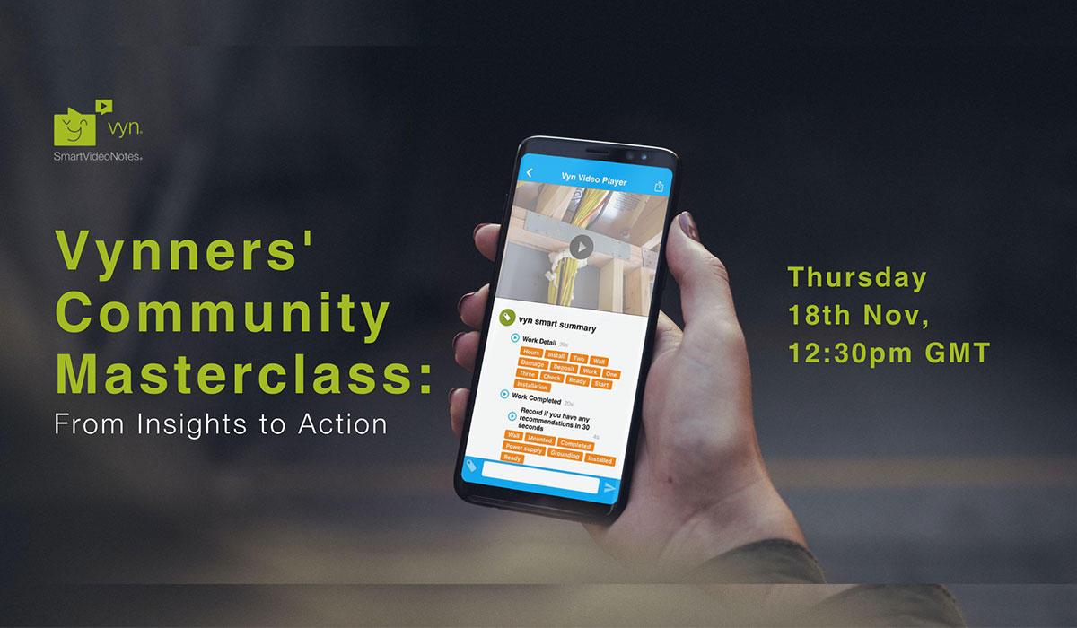 Vynners Community Masterclass : video, Ai and data acquisition